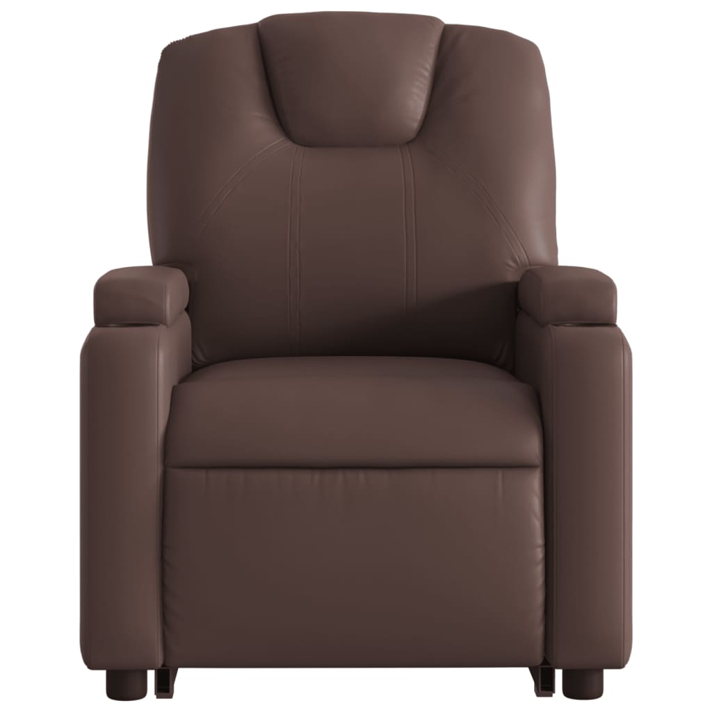 løftestol med massagefunktion kunstlæder brun