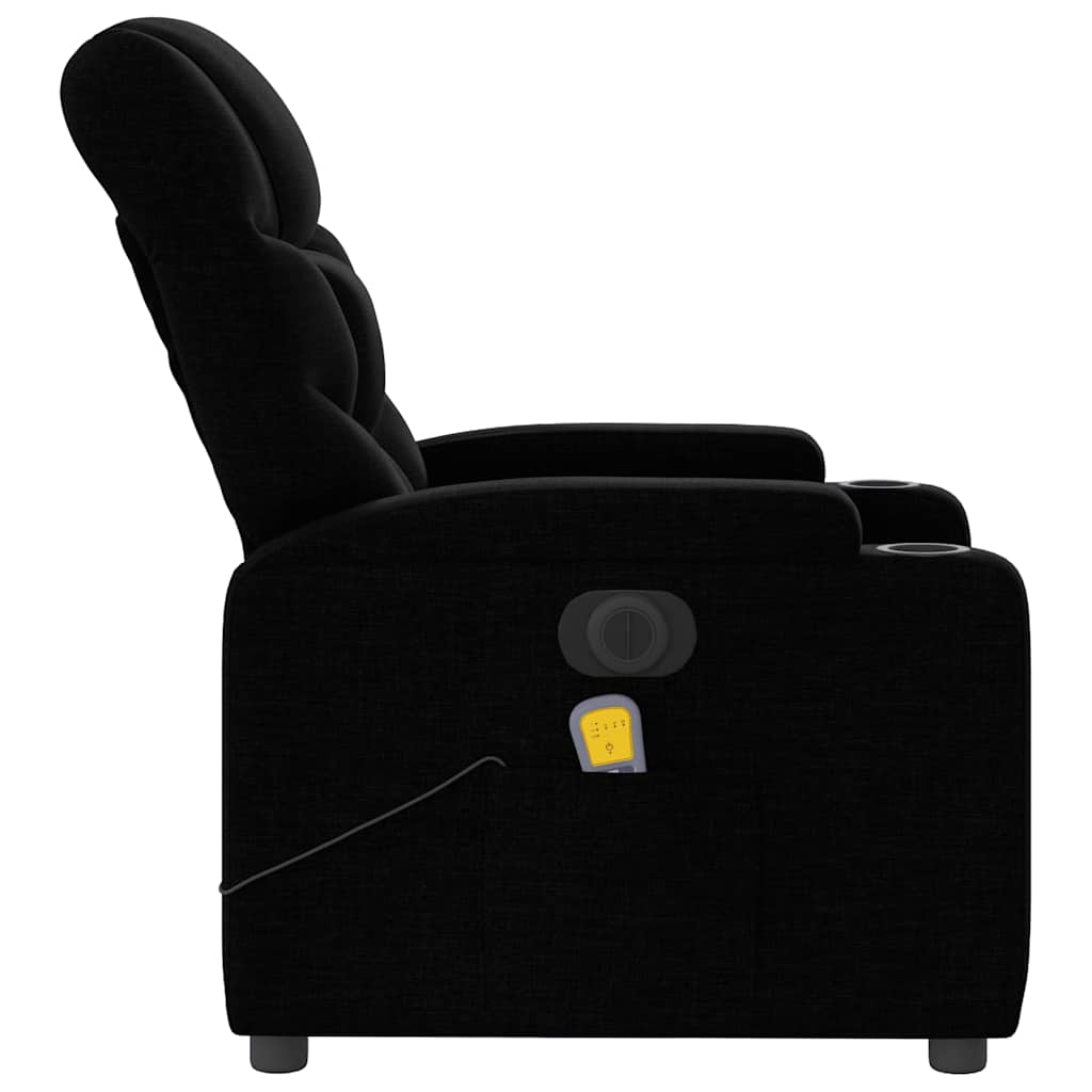 eldrevet massagestol stof sort
