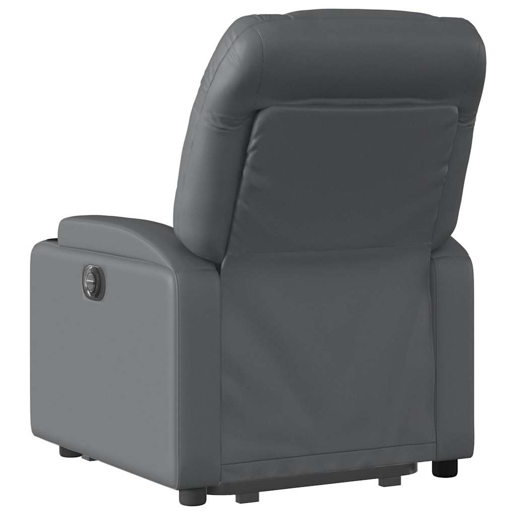 massagestol med løftefunktion kunstlæder grå