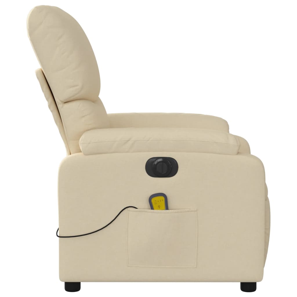 eldrevet massagestol stof cremefarvet