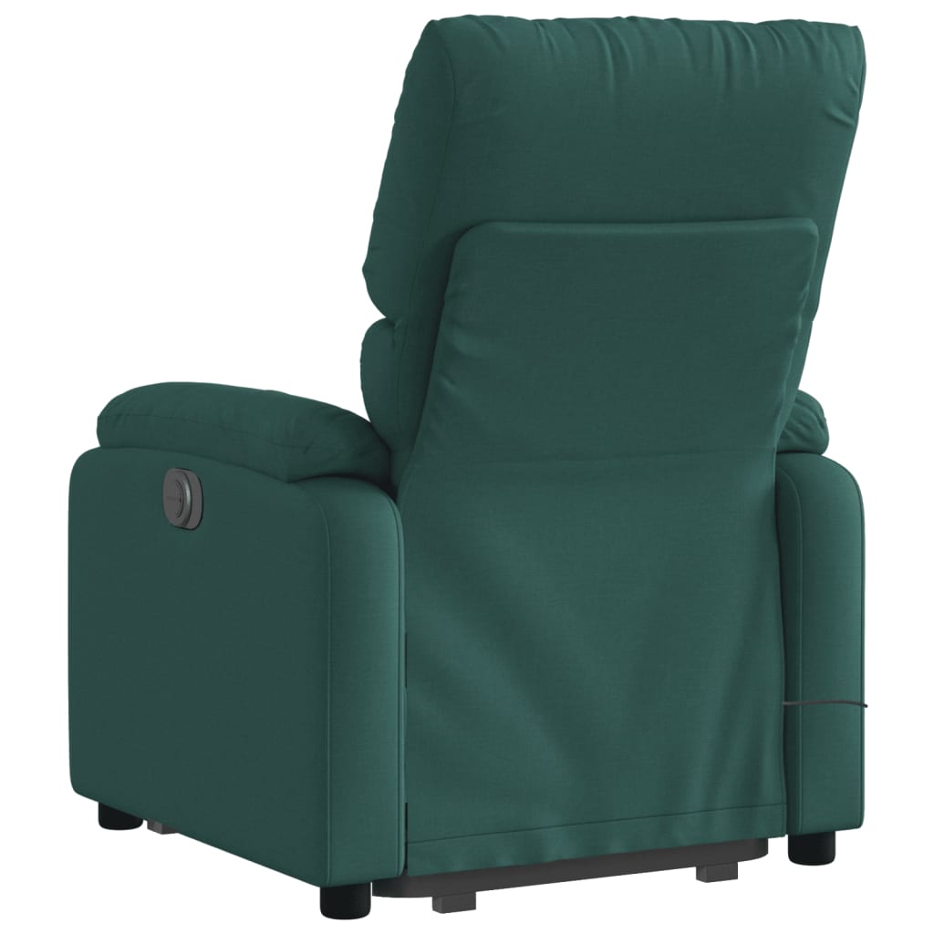 løftestol med massage stof mørkegrøn