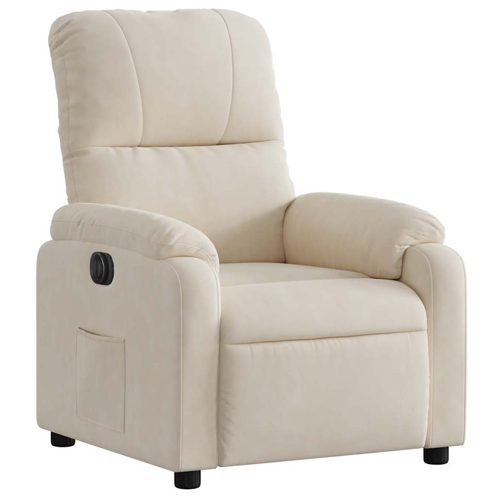 eldrevet lænestol mikrofiberstof beige