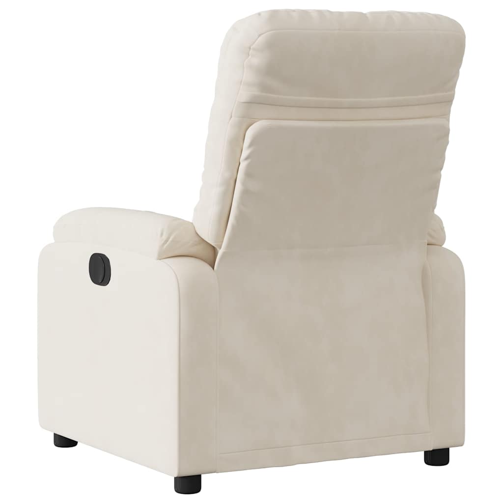 eldrevet lænestol mikrofiberstof beige