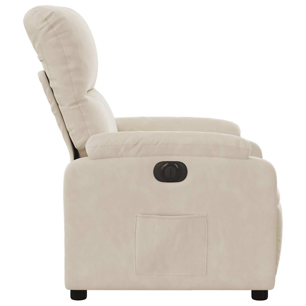 eldrevet lænestol mikrofiberstof beige
