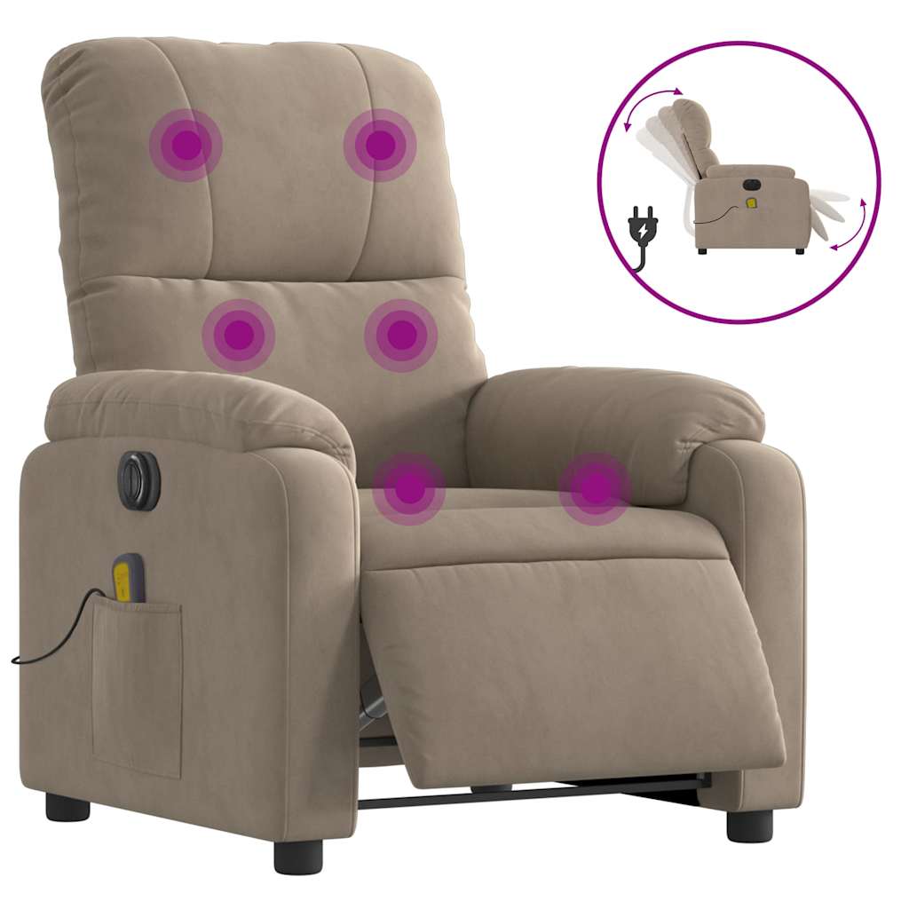 massagestol mikrofiberstof gråbrun