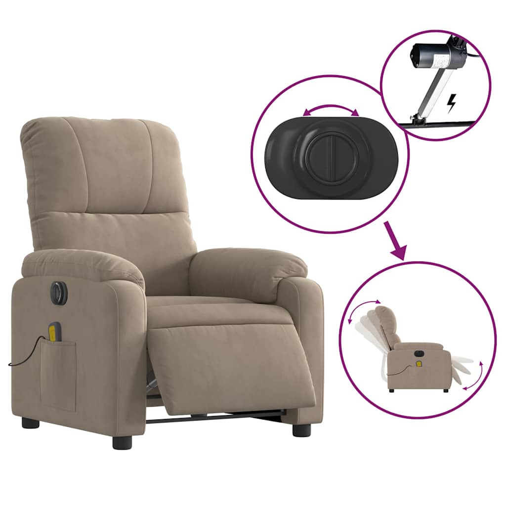massagestol mikrofiberstof gråbrun