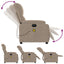 massagestol mikrofiberstof gråbrun