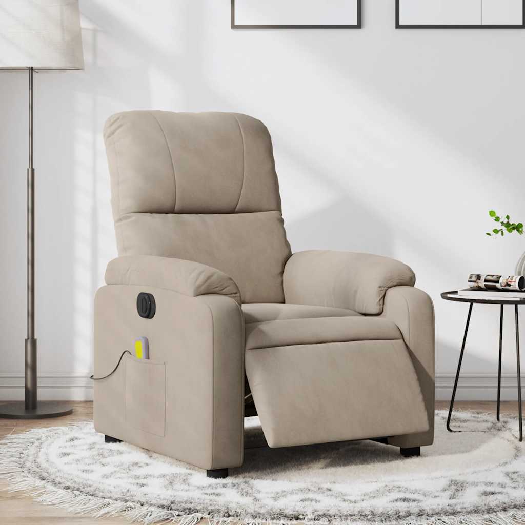 massagestol mikrofiberstof gråbrun