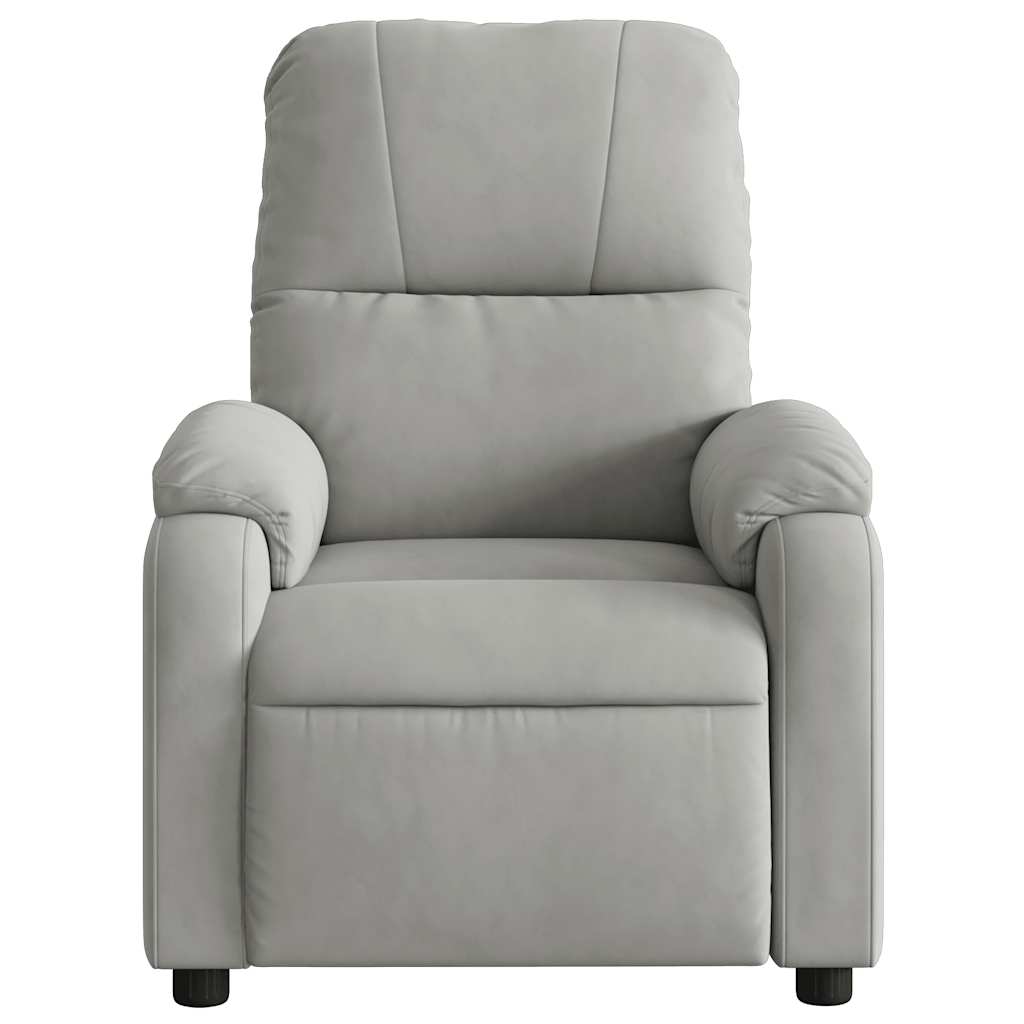 massagestol mikrofiberstof lysegrå
