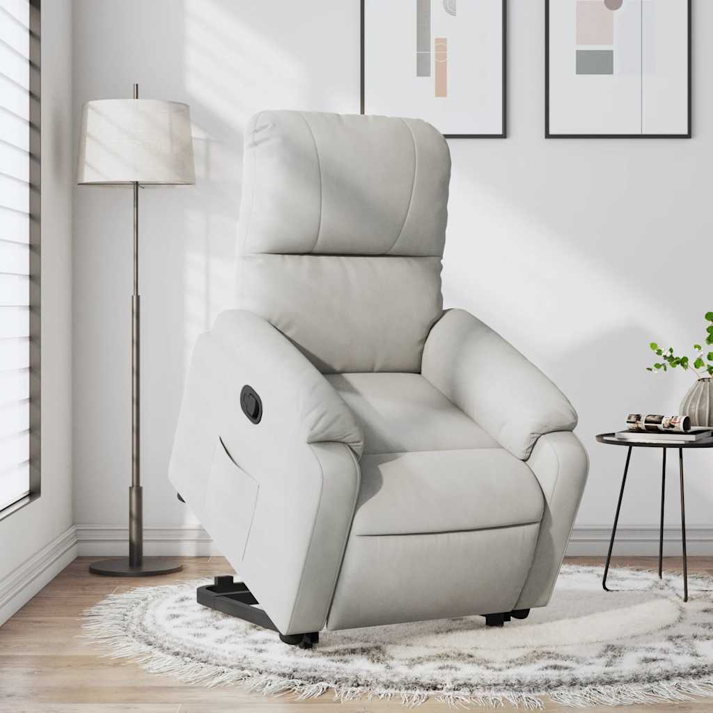 løftestol mikrofiberstof lysegrå