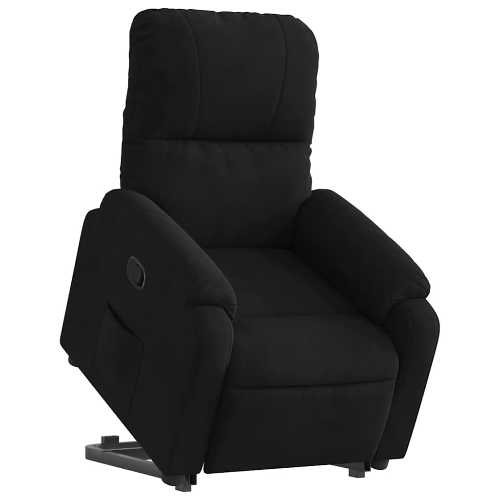 løftestol mikrofiberstof sort