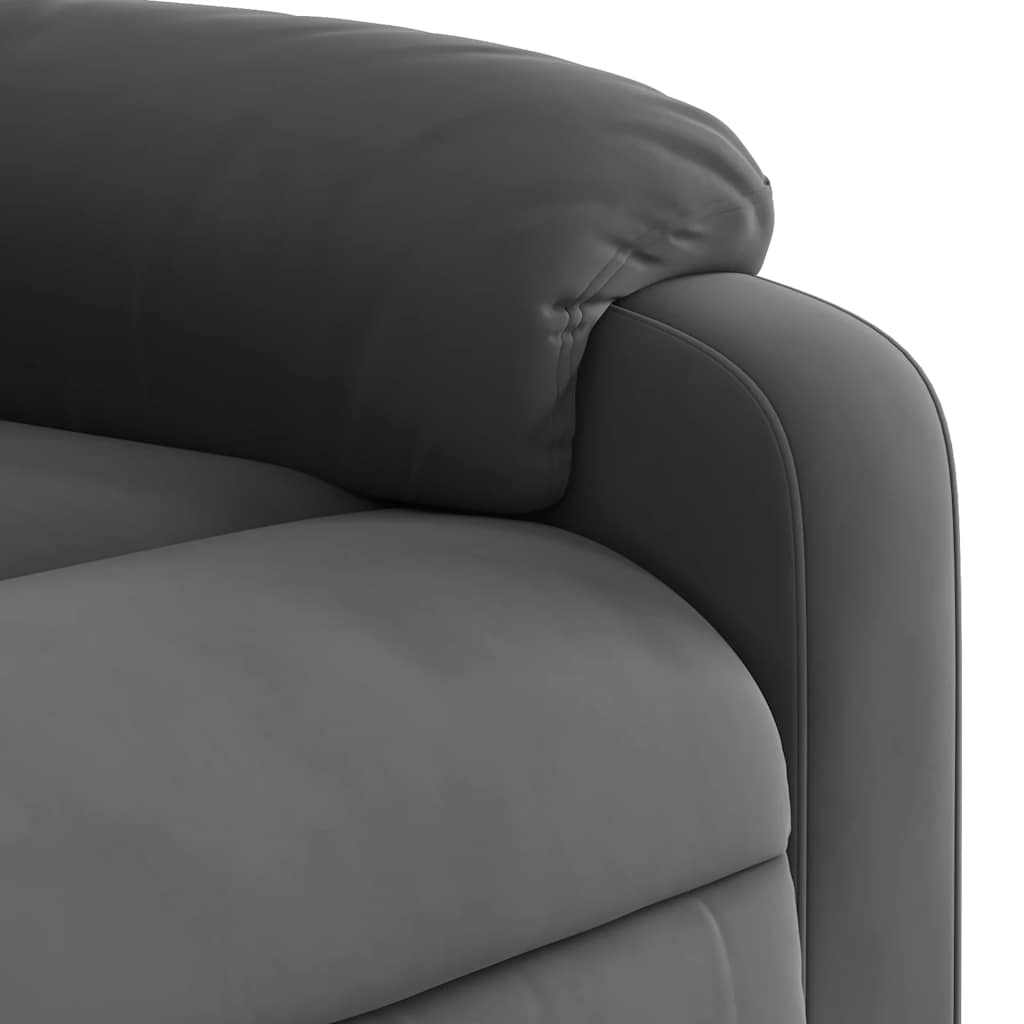 massagestol med løftefunktion mikrofiberstof mørkegrå