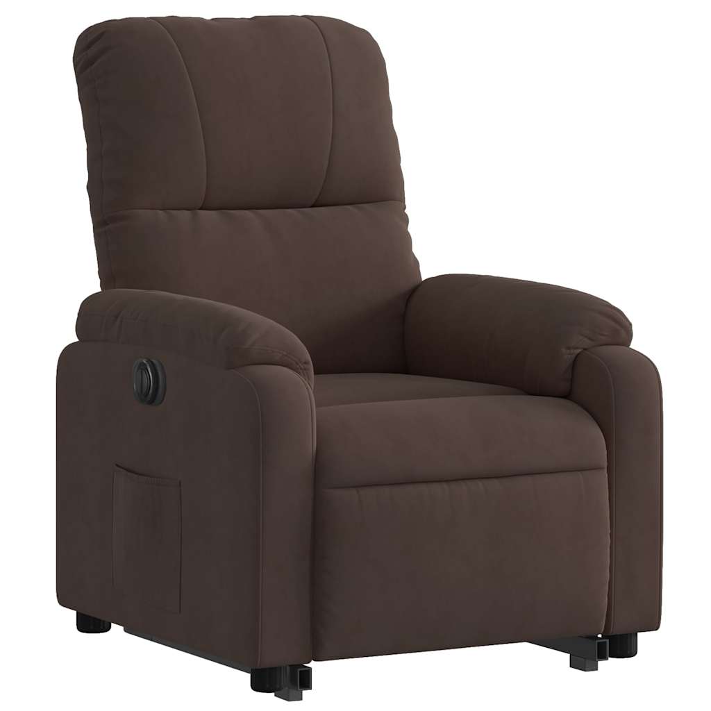 løftestol mikrofiberstof brun