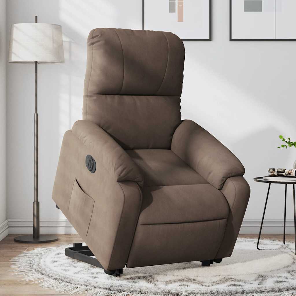 løftestol mikrofiberstof brun