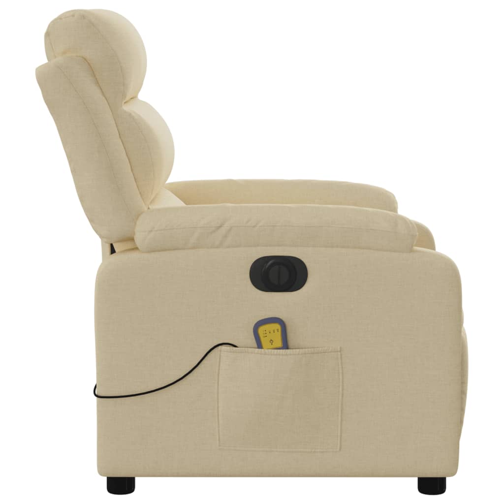 eldrevet massagestol stof cremefarvet