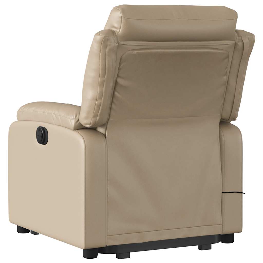løftestol med massagefunktion kunstlæder cappuccino