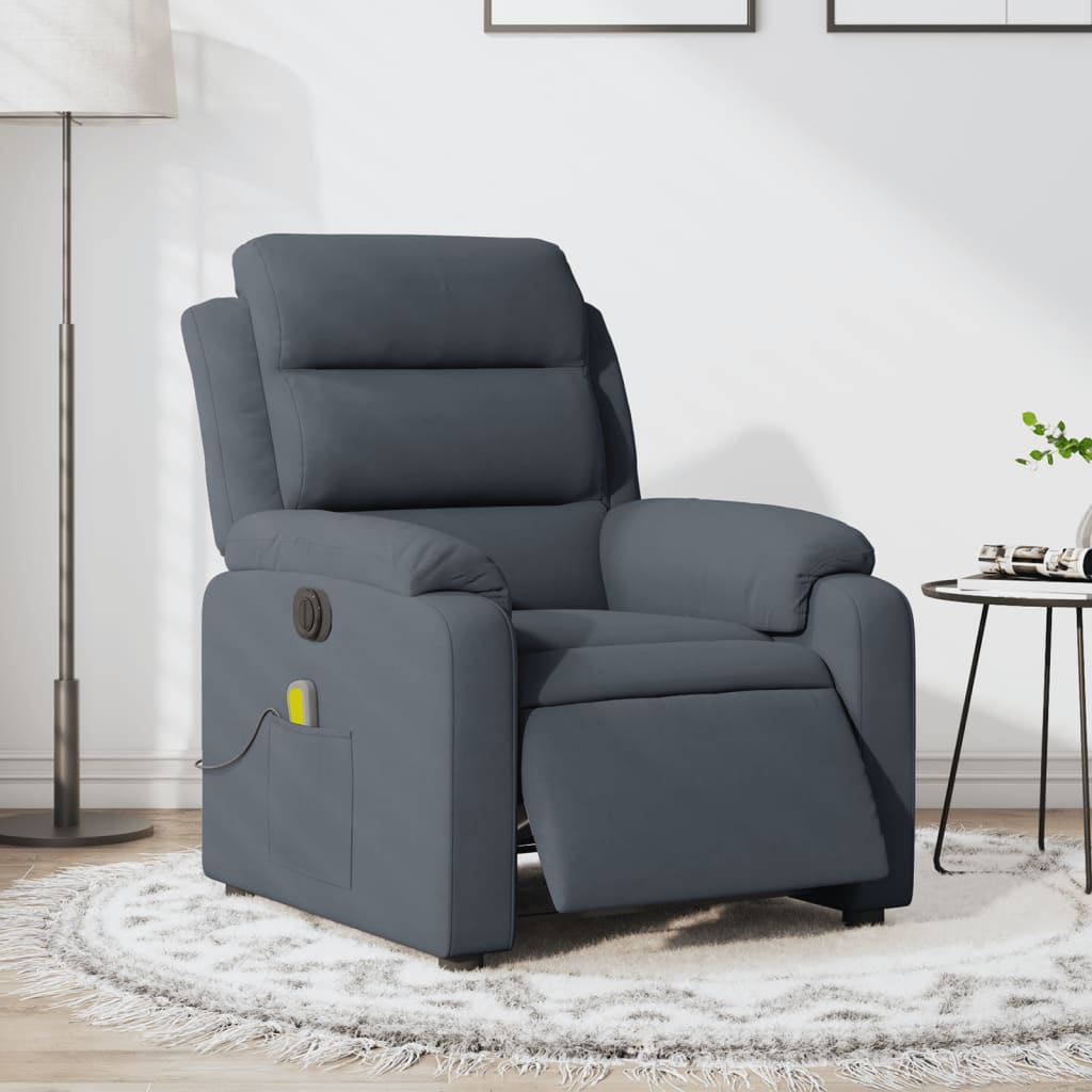 massagestol velour mørkegrå
