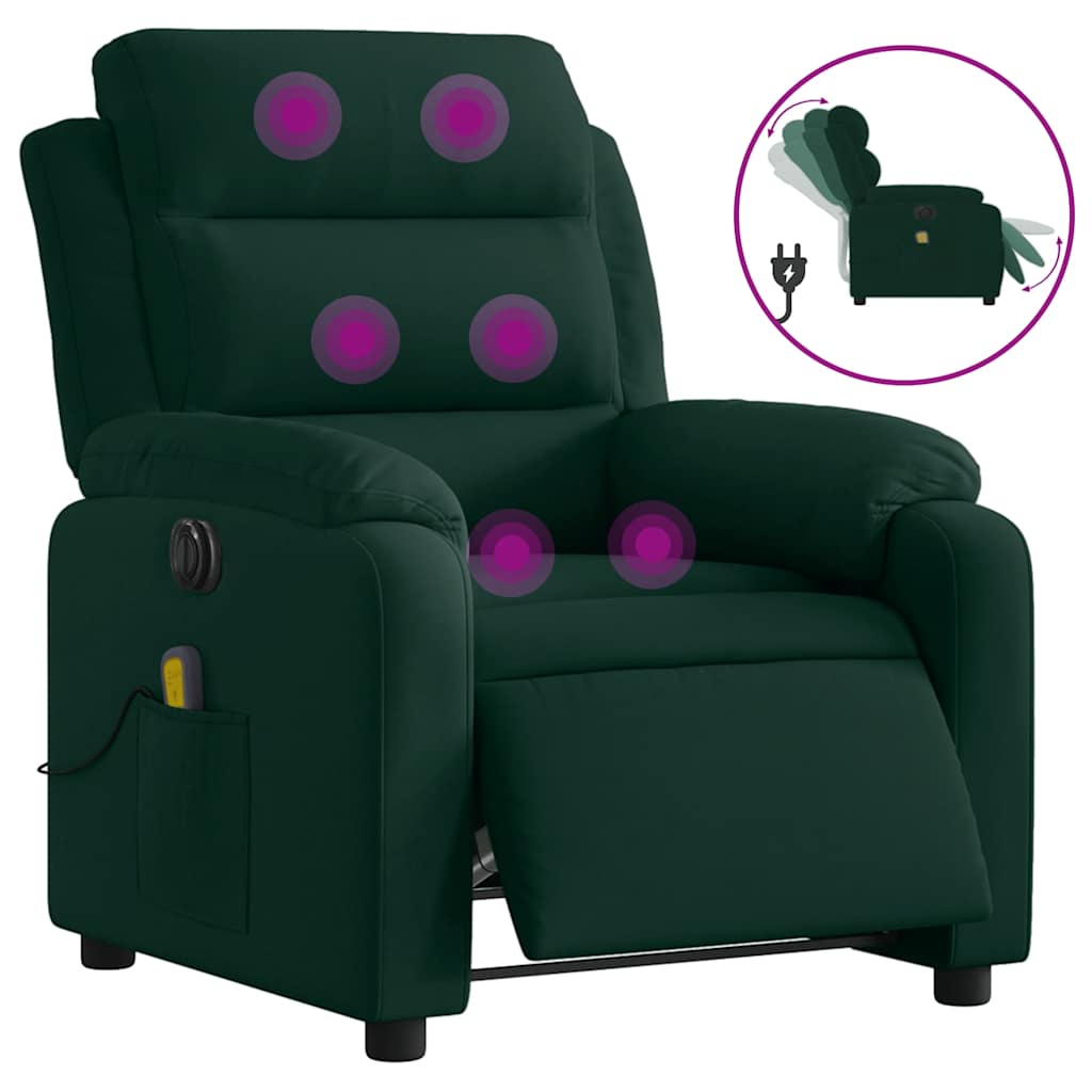massagestol velour mørkegrøn