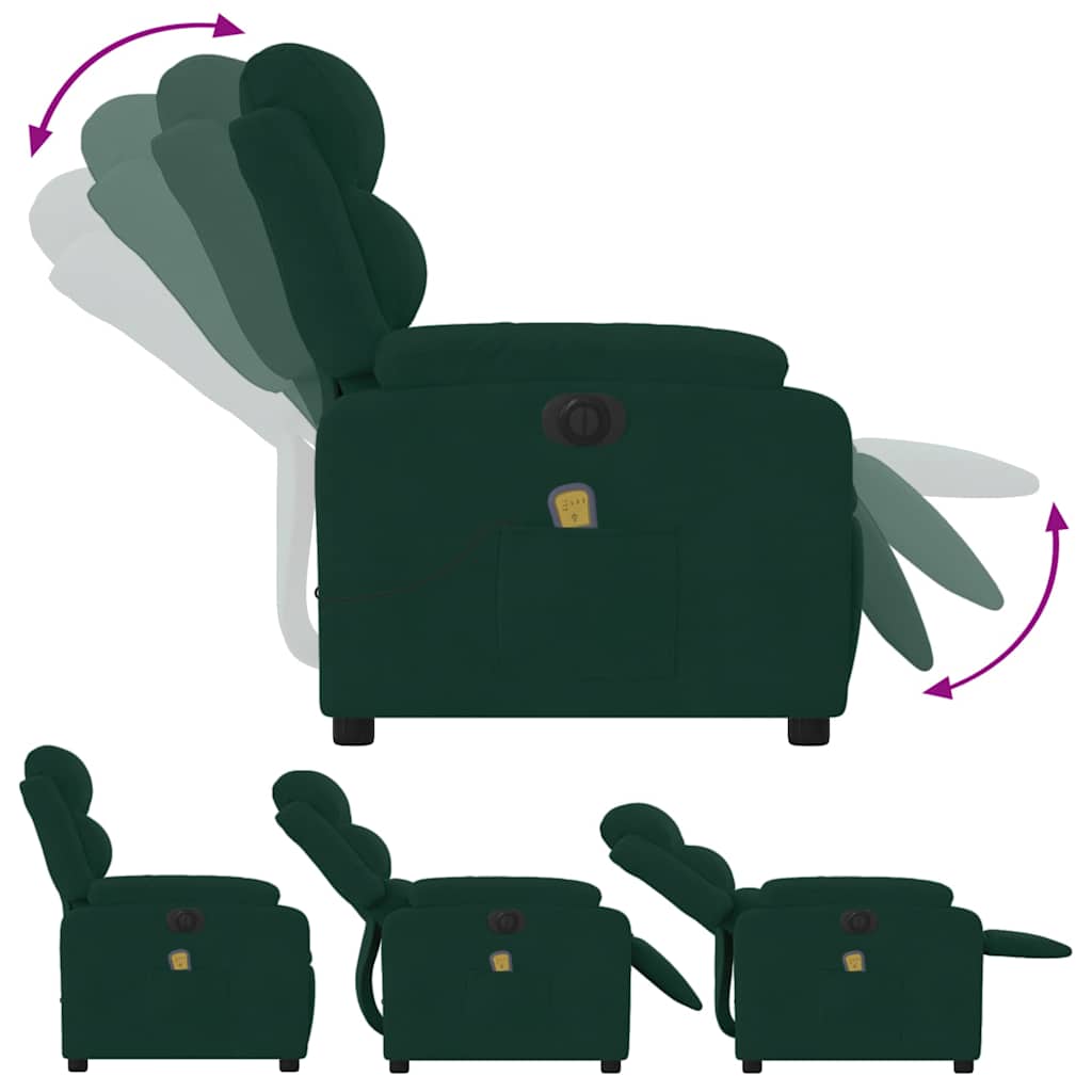 massagestol velour mørkegrøn