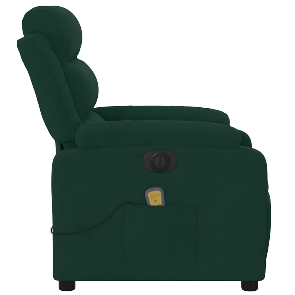 massagestol velour mørkegrøn
