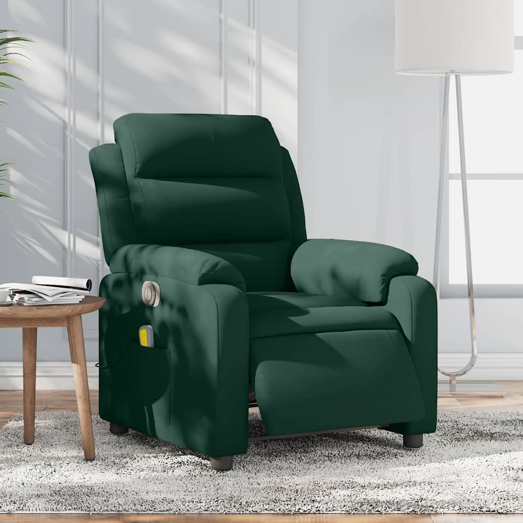 massagestol velour mørkegrøn