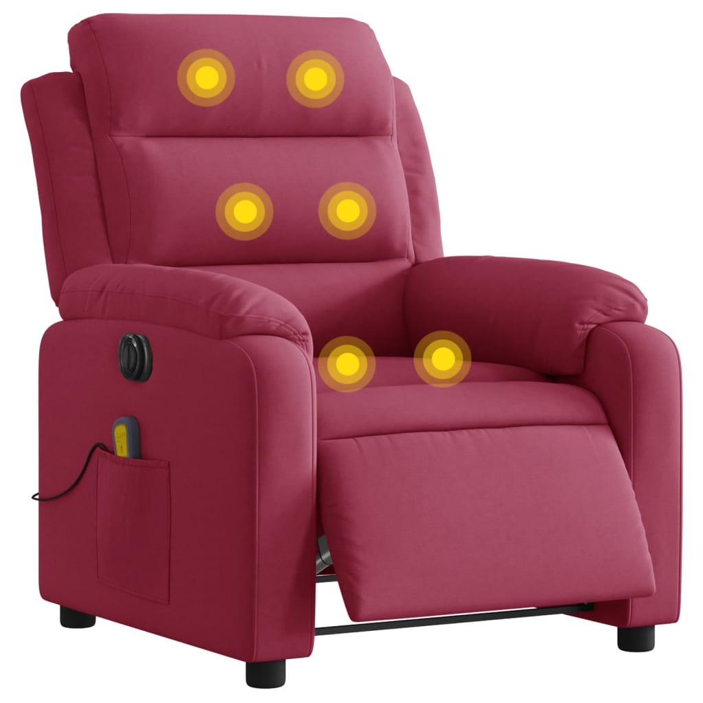 massagestol velour vinrød