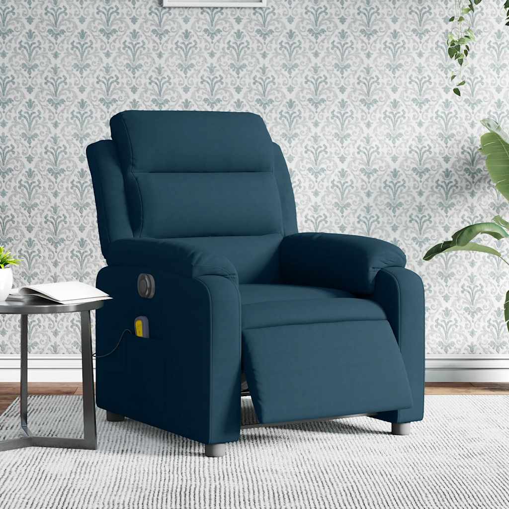 massagestol velour blå