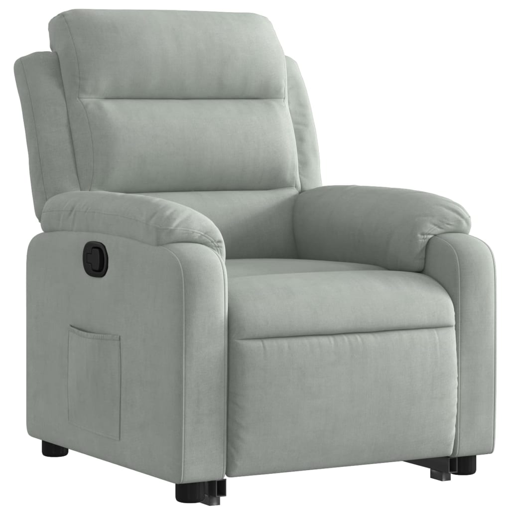 løftestol velour lysegrå