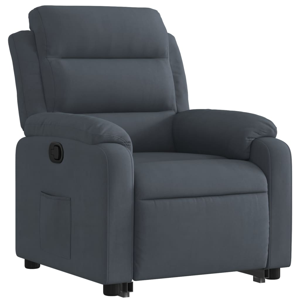 løftestol velour mørkegrå