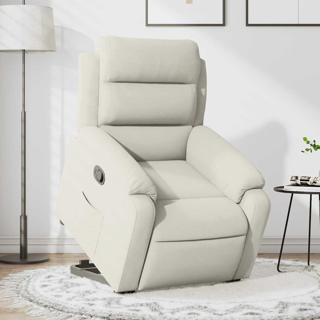 løftestol velour cremefarvet