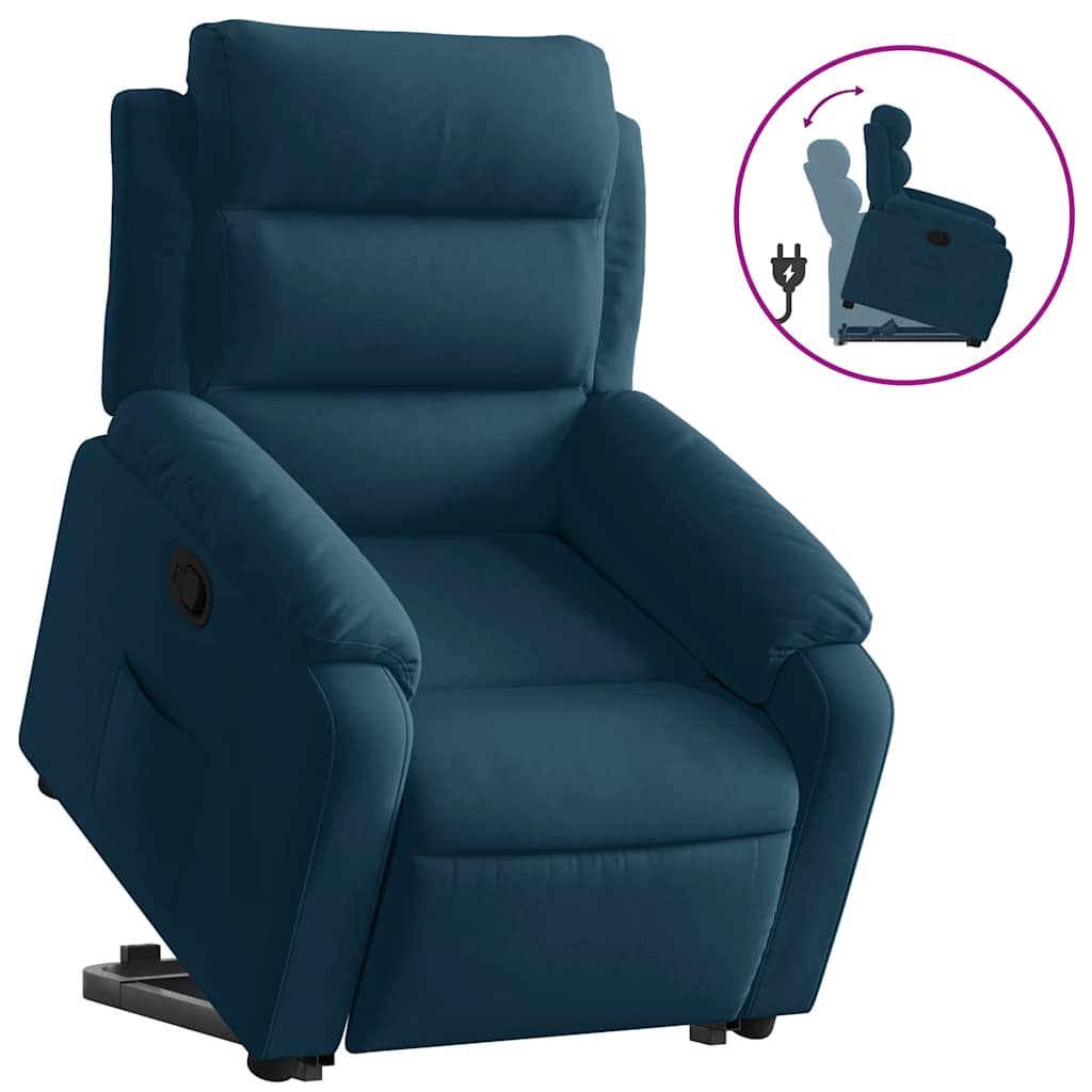løftestol velour blå