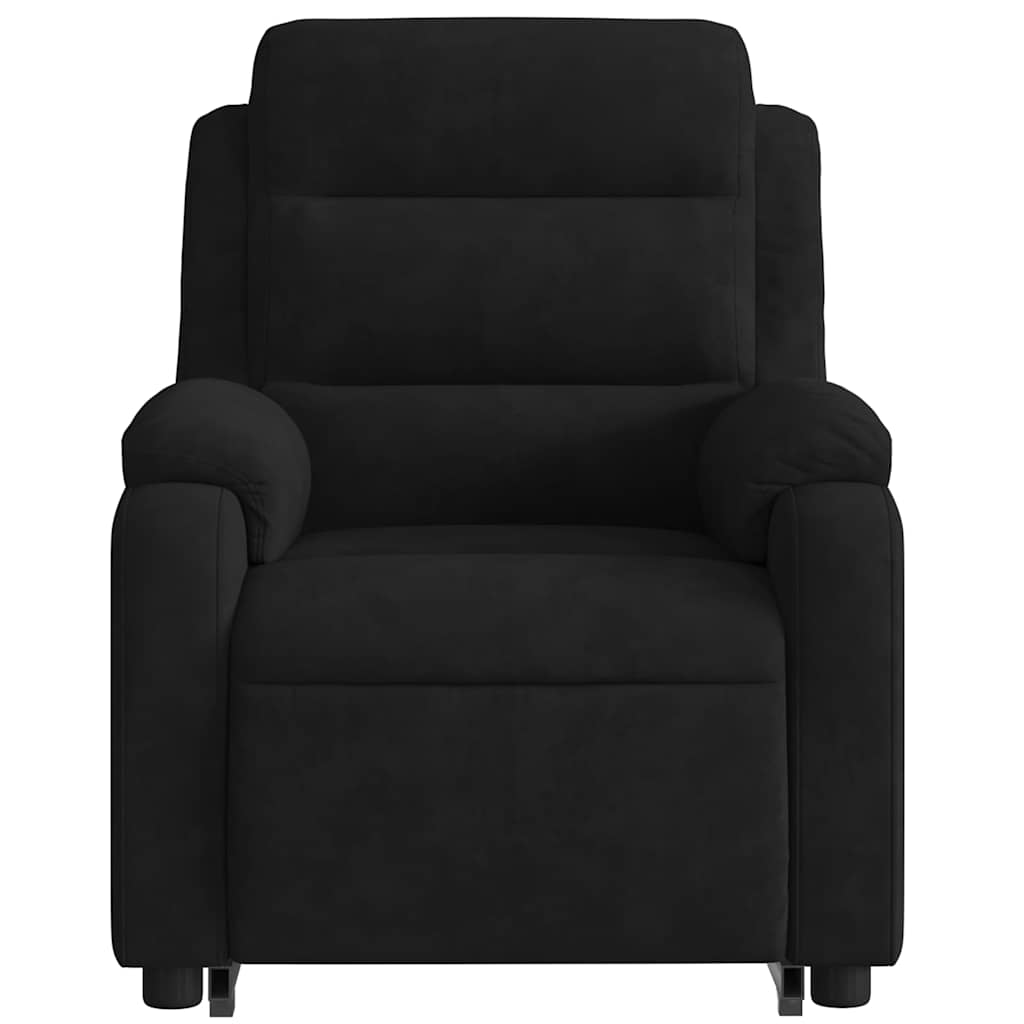 løftestol med massagefunktion fløjl sort