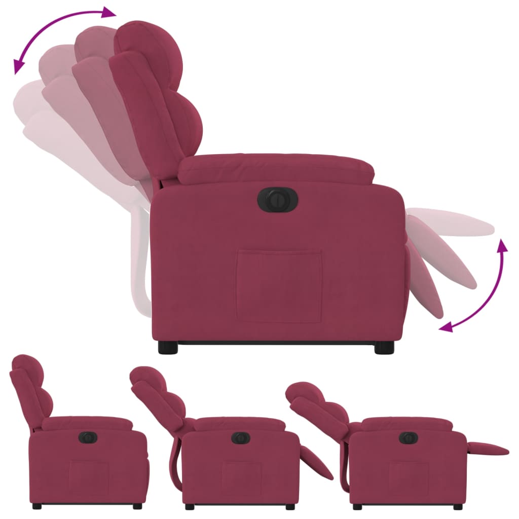 løftestol velour vinrød
