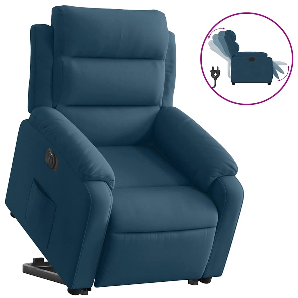 løftestol velour blå