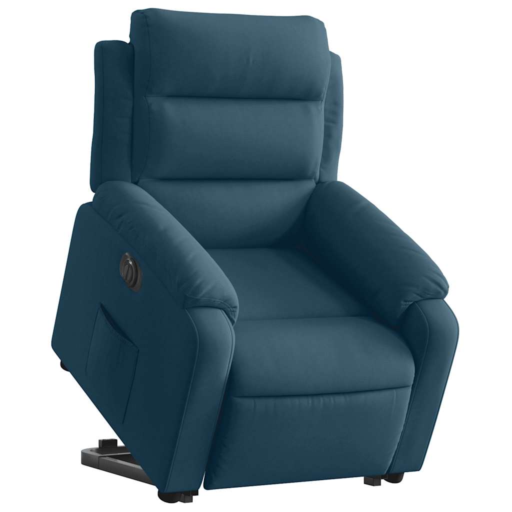løftestol velour blå