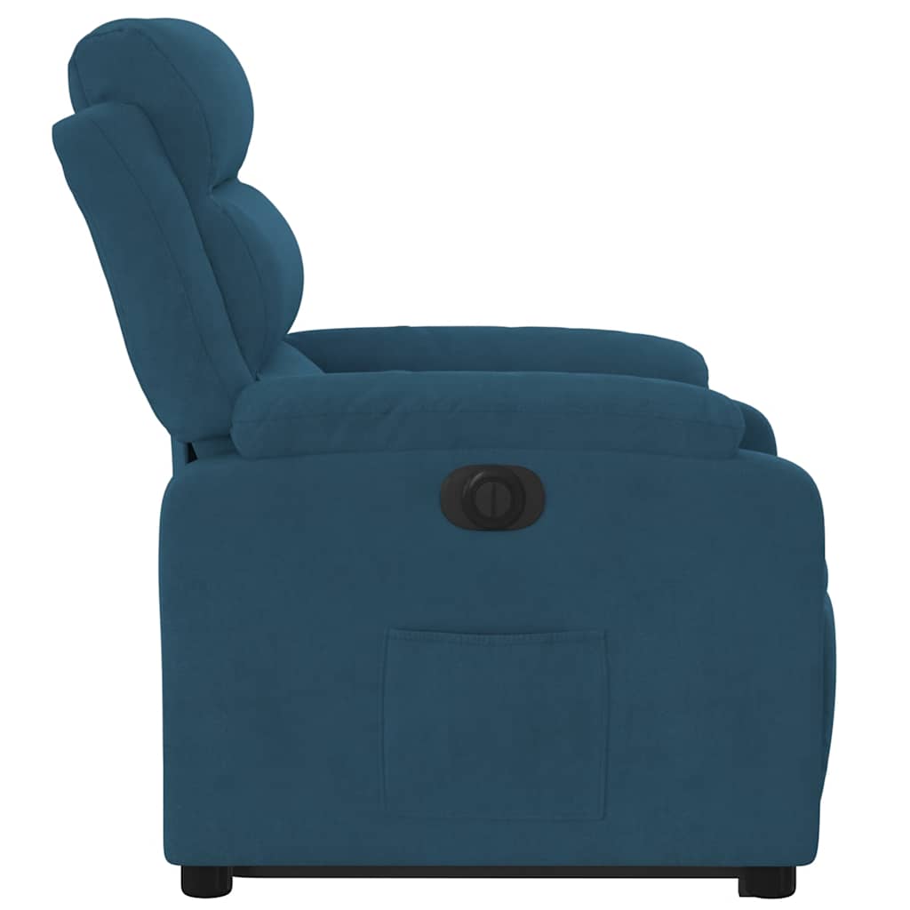 løftestol velour blå