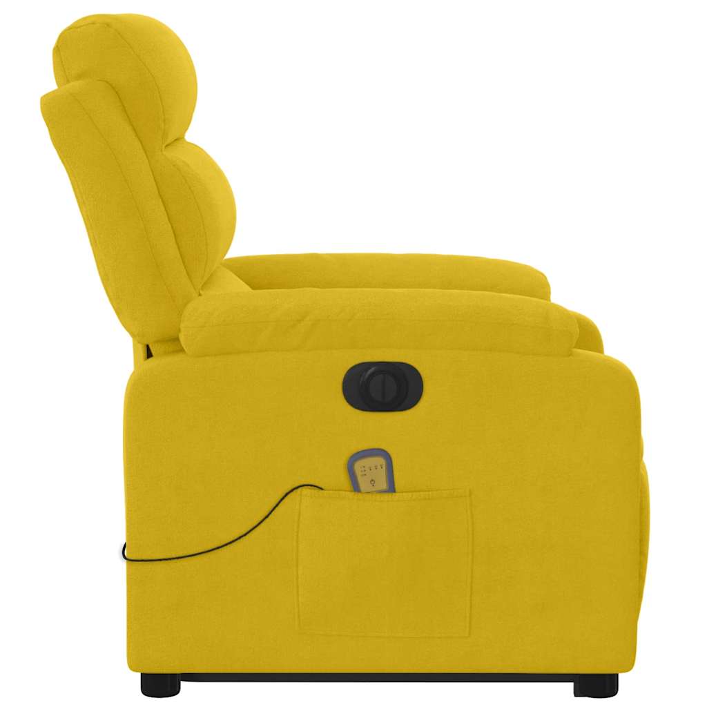 løftestol med massagefunktion velour gul