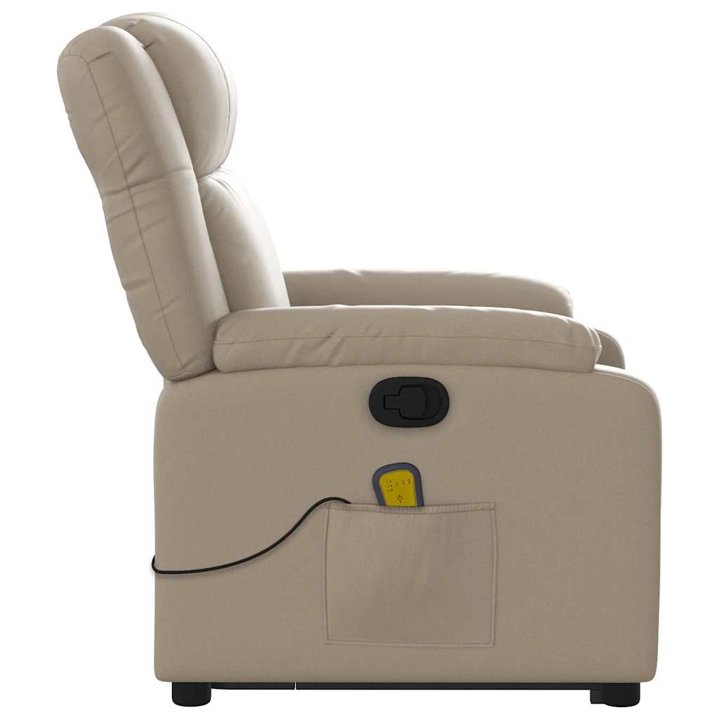 løftestol med massagefunktion kunstlæder cappuccino