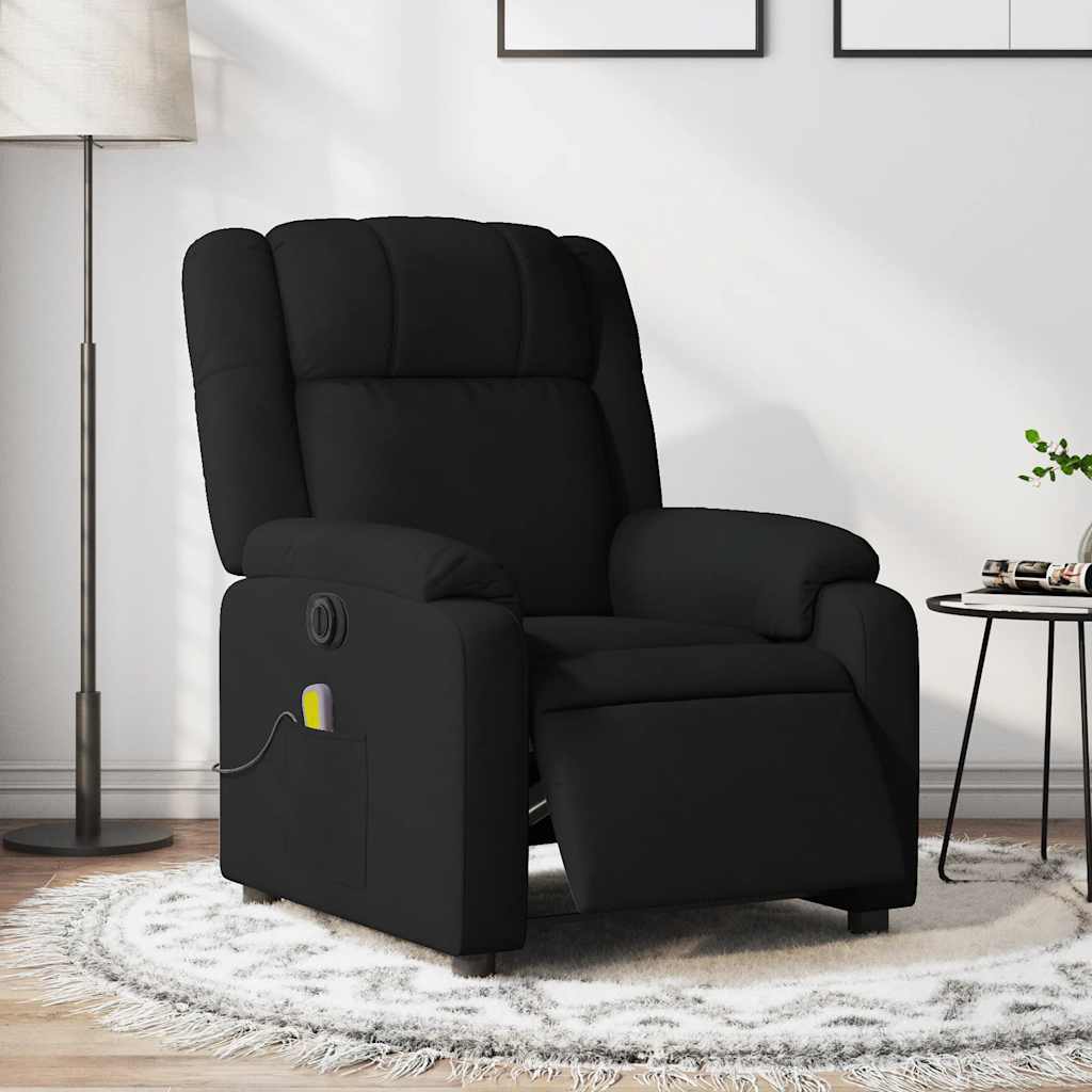 eldrevet massagestol stof sort