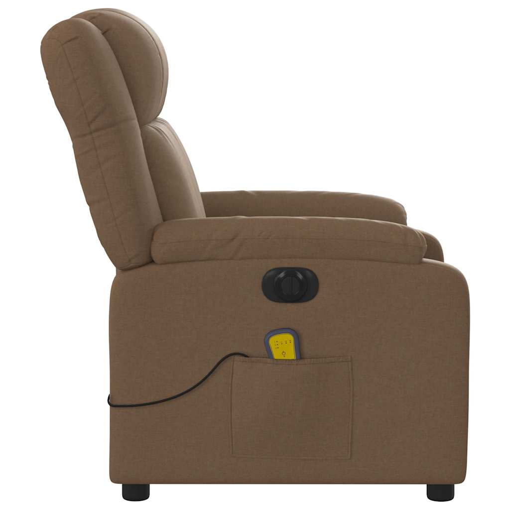 eldrevet massagestol stof brun