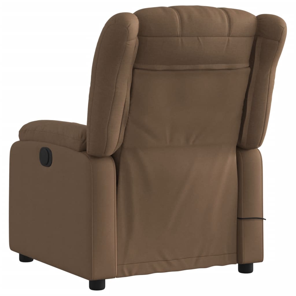 eldrevet massagestol stof brun