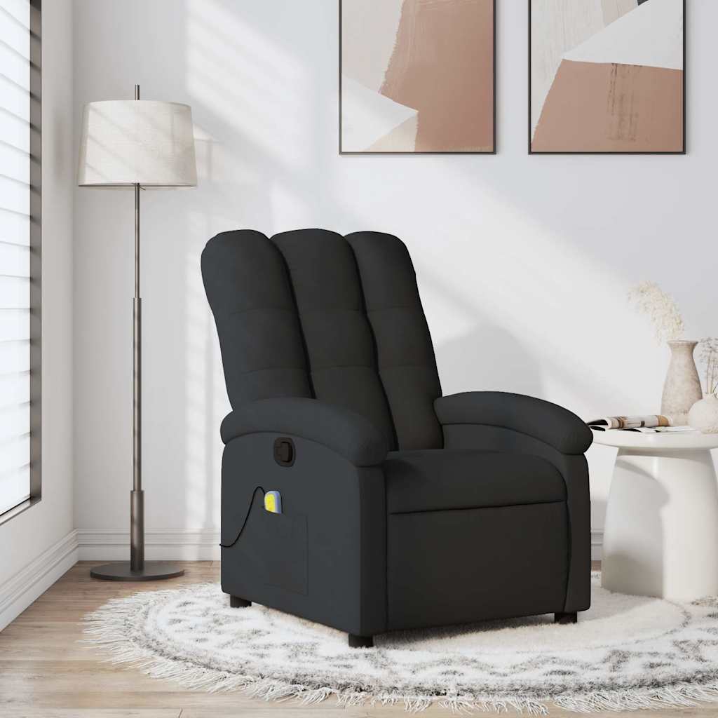 massagestol sort stof