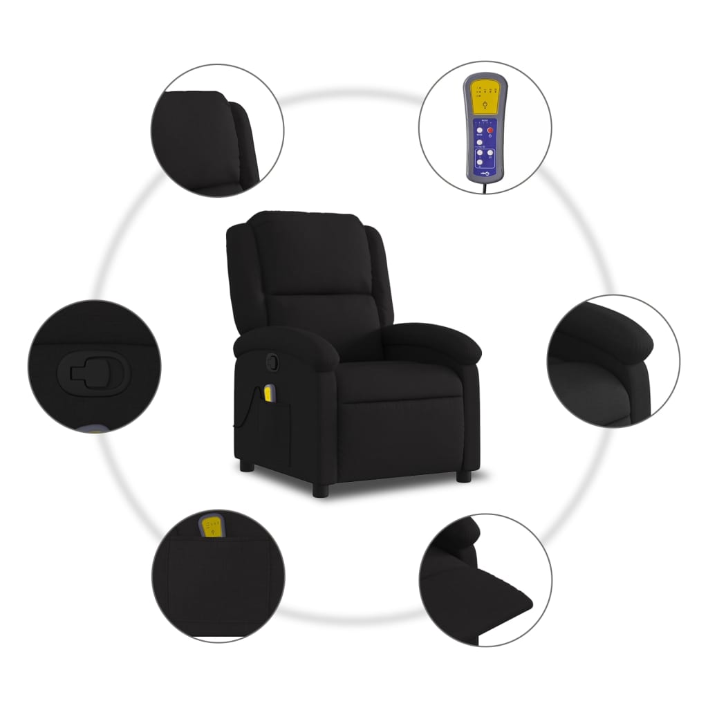 massagestol sort stof