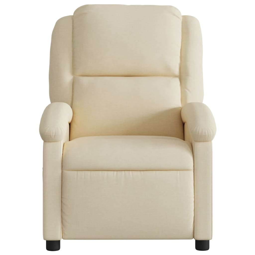 massagelænestol cremefarvet stof