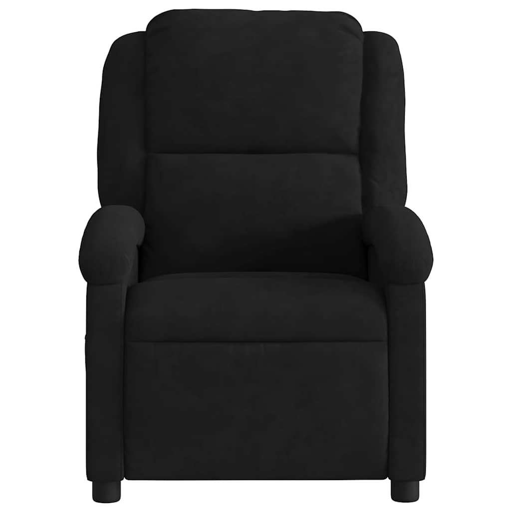 massagelænestol sort fløjl