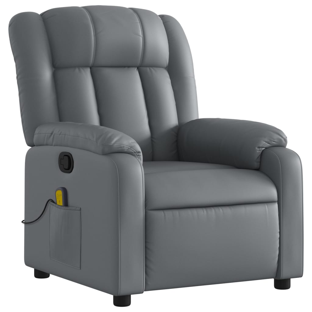 massagestol grå kunstlæder
