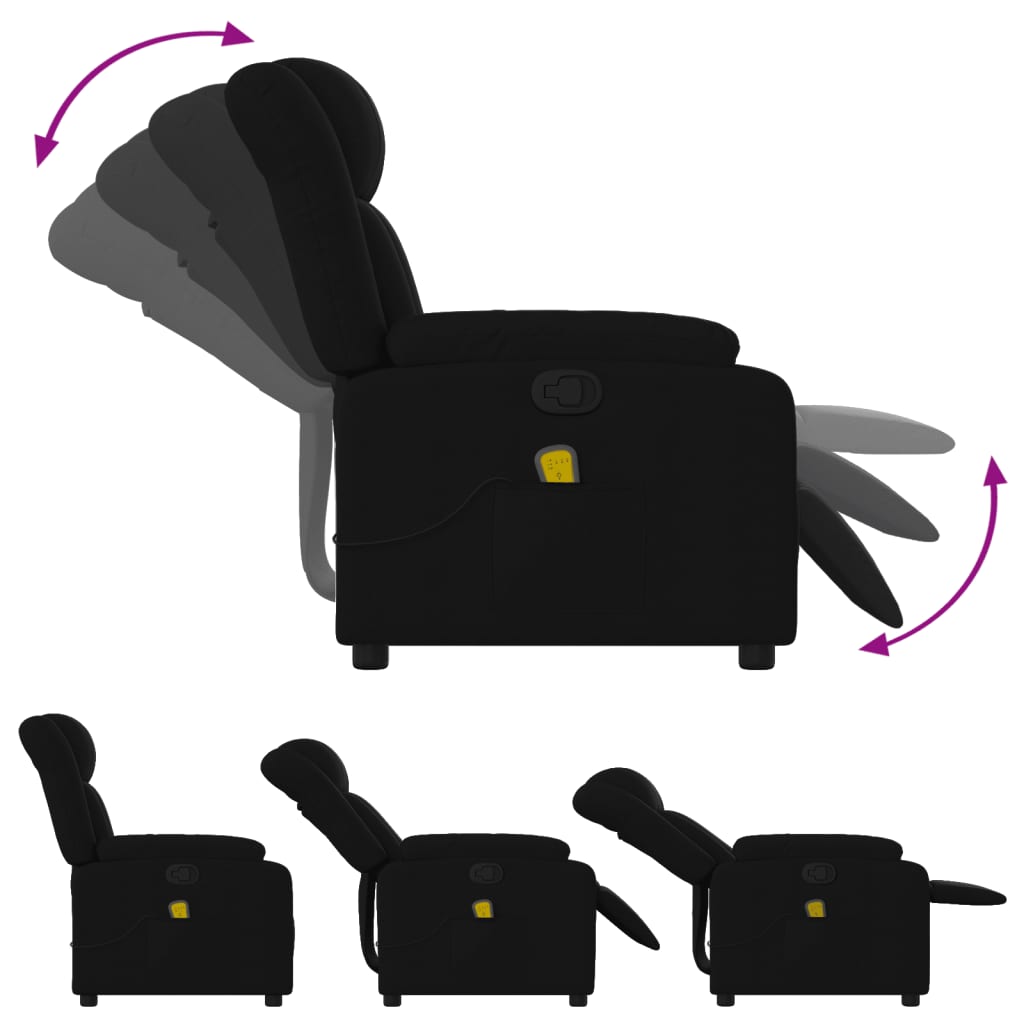 massagestol sort stof