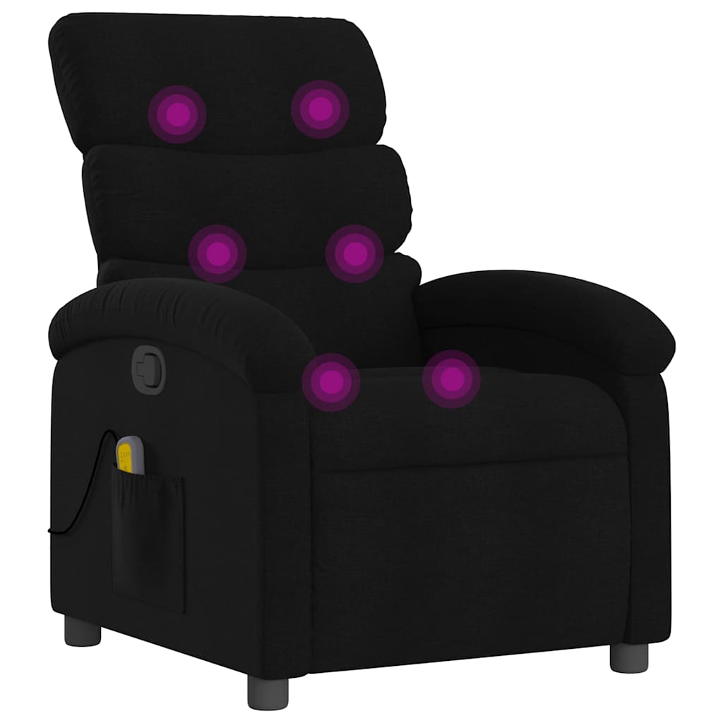 massagestol sort stof