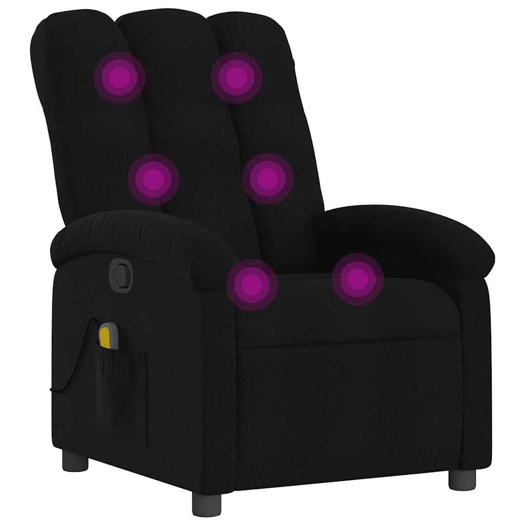 massagestol sort stof