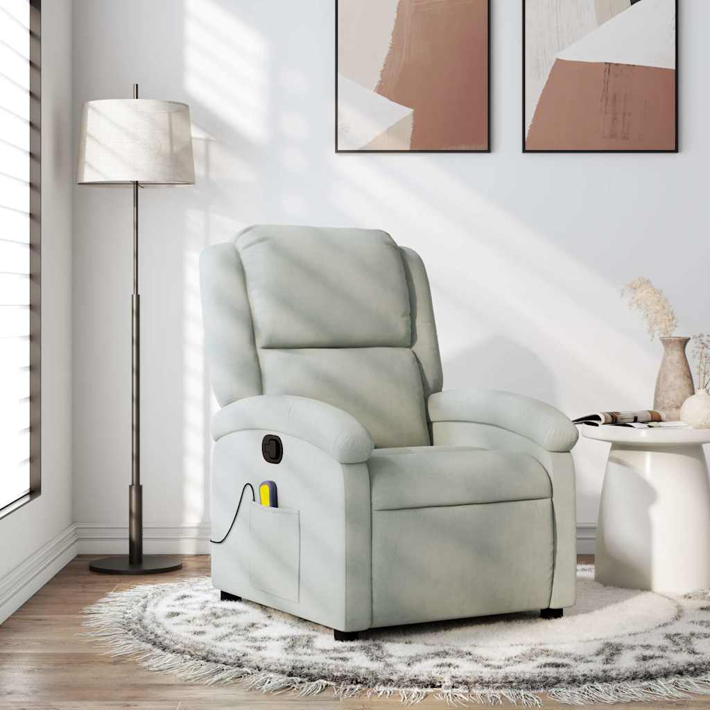Massagestol Lysegrå Velour